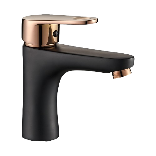 LIVORNO Basin Mixer High Tap Black/Rose Gold