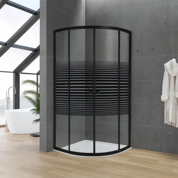 Shower Door Quad Black Lines