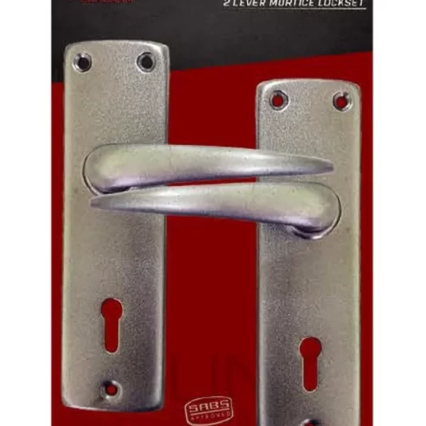 BM Lockset Mortice 2 Lever Silver