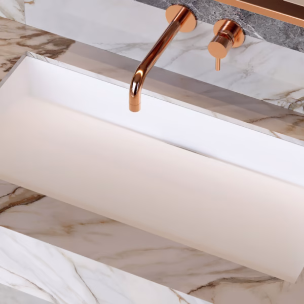 VANITY 3PC SET SHELF-BASIN-MIRROR-MARFIL WHITE