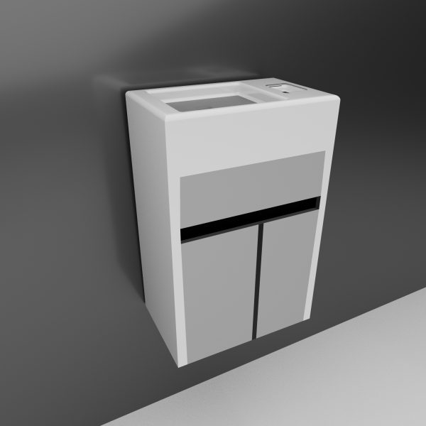 BASIN CABINET GREY AND WHITE QUATTRO MINI