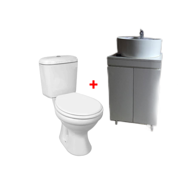Toilet and Standard Basin Cabinet Combo