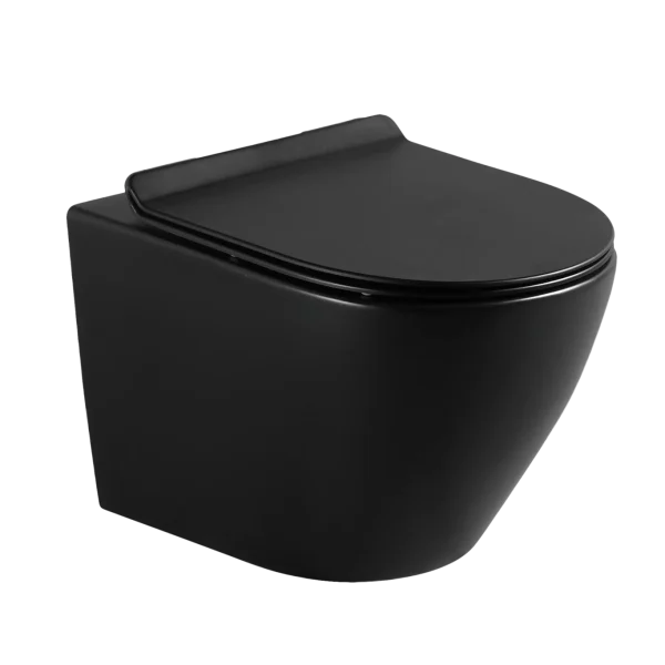 Wall Hung Pan and Grohe Cistern Combo Black