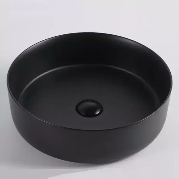 Basin Round Black Matt