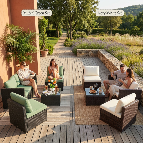 Furn 5-Seater Patio Sofa Set with Coffee Table