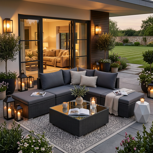 Furn Sofa Set 6 Piece Curved Back Design